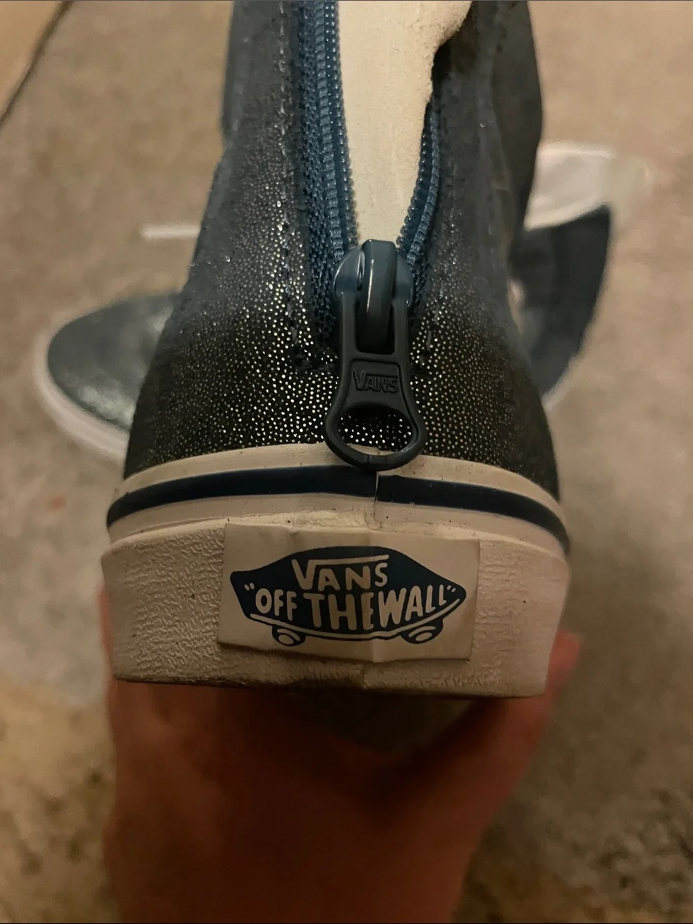 Vans Kids Glitter High-Top Sneakers in Slate Blue Harry Potter Hogwarts Castle